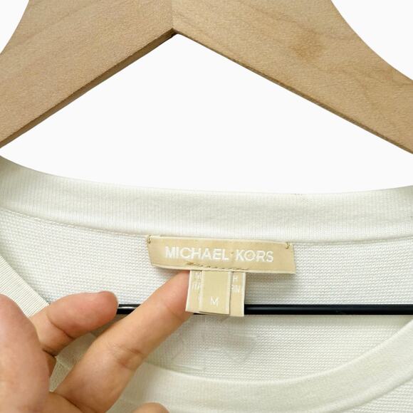 Michael Kors White Knit Crystal Mini Dress Women’s Size‎ Medium MSRP: $1150 - Picture 5 of 10